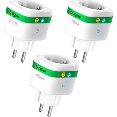 NOUS A7Z ZigBee Smart Steckdose mit Energieüberwachung, 16A, App- & Sprachsteuerung, Zeitplan & Timer, Kompatibel mit Alexa, Google Home, Home Assistant, Tuya, ZigBee-Hub Erforderlich, 3 Pack NOUS A7Z ZigBee Smart Steckdose mit Energieüberwachung, 16A, App- & Sprachsteuerung, Zeitplan & Timer, Kompatibel mit Alexa, Google Home, Home Assistant, Tuya, ZigBee-Hub Erforderlich, 3 Pack