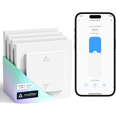 meross Matter Wlan Rolladenschalter Smart (NEUTRALKABEL ERFORDERLICH), kompatibel mit Apple HomeKit, Alexa, Google Home und Home Assistant, Smart Home Rolladensteuerung für Jalousien,Elfenbein,4 meross Matter Wlan Rolladenschalter Smart (NEUTRALKABEL ERFORDERLICH), kompatibel mit Apple HomeKit, Alexa, Google Home und Home Assistant, Smart Home Rolladensteuerung für Jalousien,Elfenbein,4