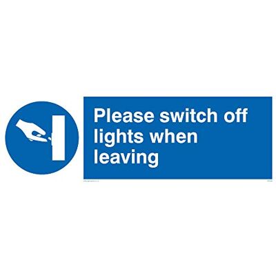 Viking MV5568-L15-V Schild "Please switch off lights when leaving", Vinyl, 50 mm H x 150 mm B Viking MV5568-L15-V Schild "Please switch off lights when leaving", Vinyl, 50 mm H x 150 mm B