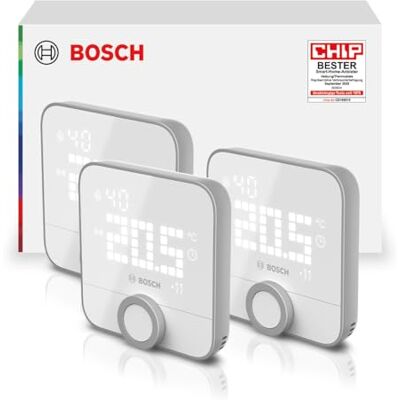 Bosch Smart Home Raumthermostat II für kabelgebundener Heizsysteme, 230 V, kompatibel mit Google Assistant und Alexa, 3er Set Bosch Smart Home Raumthermostat II für kabelgebundener Heizsysteme, 230 V, kompatibel mit Google Assistant und Alexa, 3er Set