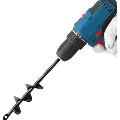 VEVOR Erdbohrer für Bohrmaschine, Ø 4 x 22 cm Pfahlbohrer, für 3/8-Zoll-Sechskant-Bohrer, Erdlochbohrer, Gartenbohrer, Lochbohraufsätze zum Graben von Gartenpfostenlöchern und Zäunen VEVOR Erdbohrer für Bohrmaschine, Ø 4 x 22 cm Pfahlbohrer, für 3/8-Zoll-Sechskant-Bohrer, Erdlochbohrer, Gartenbohrer, Lochbohraufsätze zum Graben von Gartenpfostenlöchern und Zäunen