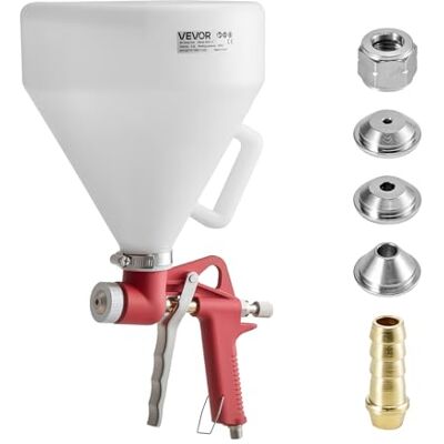 VEVOR Lackierpistole, 4,5 L Spritzpistole, professionelles Trockenbau-Struktur-Farbsprüh-Set, Farbspritzgerät mit 3 Düsen (3,5 mm, 6 mm, 8 mm) für Popcorn-, Knockdown- und Orangenhaut-Texturen VEVOR Lackierpistole, 4,5 L Spritzpistole, professionelles Trockenbau-Struktur-Farbsprüh-Set, Farbspritzgerät mit 3 Düsen (3,5 mm, 6 mm, 8 mm) für Popcorn-, Knockdown- und Orangenhaut-Texturen