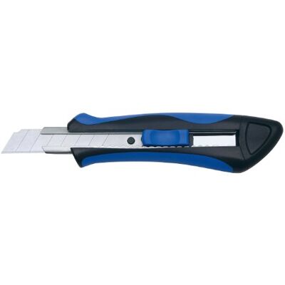 WEDO 78918 Cutter Softgrip 18 mm, gummierte Griffschale mit Rutschbremse, Rasterautomatik, Metallkern, inkl. 2 Ersatzklingen, blau WEDO 78918 Cutter Softgrip 18 mm, gummierte Griffschale mit Rutschbremse, Rasterautomatik, Metallkern, inkl. 2 Ersatzklingen, blau