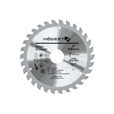 GTV Högert Technik Hartmetall-Schneide-Scheibe 160x18Tx30 Geeignet für das Schneiden von verschiedenen Werkstoffen aus massivem Holz und Holzwerkstoff GTV Högert Technik Hartmetall-Schneide-Scheibe 160x18Tx30 Geeignet für das Schneiden von verschiedenen Werkstoffen aus massivem Holz und Holzwerkstoff