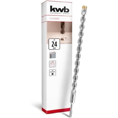 kwb SDS Plus Bohrer, SDS Plus Hammerbohrer (Ø 24 mm x 460/400 mm, mit extrem schneller Hartmetall 4X-Schneide, für armierten Beton, Stein & Mauerwerk) kwb SDS Plus Bohrer, SDS Plus Hammerbohrer (Ø 24 mm x 460/400 mm, mit extrem schneller Hartmetall 4X-Schneide, für armierten Beton, Stein & Mauerwerk)