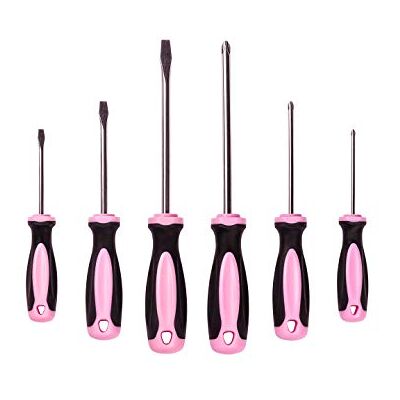 Pink Power Magnetisches Schraubendreher-Set – 6-teiliges Kreuzschlitz- und Flachkopf-Handwerkzeug-Set für Frauen Pink Power Magnetisches Schraubendreher-Set – 6-teiliges Kreuzschlitz- und Flachkopf-Handwerkzeug-Set für Frauen