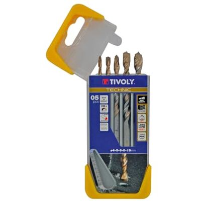 Tivoly Set Hochleistungsbohrer für Beton Zum Bohren in Beton, Stein, Granit 5 abgestufte SLR-Bohrer Ø 4, 5, 6, 8, 10 mm Tivoly Set Hochleistungsbohrer für Beton Zum Bohren in Beton, Stein, Granit 5 abgestufte SLR-Bohrer Ø 4, 5, 6, 8, 10 mm