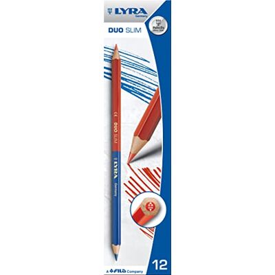 LYRA L2920101, DUO Markierstift rot/blau SLIM, Markierstift in Profi-Ausführung, ideal für Markierungen im und um den Sanitärbereich, Box mit 12 Stück LYRA L2920101, DUO Markierstift rot/blau SLIM, Markierstift in Profi-Ausführung, ideal für Markierungen im und um den Sanitärbereich, Box mit 12 Stück