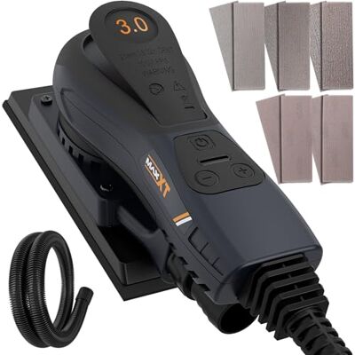 MAXXT bürstenloser Exzenterschleifer Elektrisch 3mm Orbitalschleifer 350W Multifunktion 4000-10000 U/min variables Tempo Kabelgebundener Exzenterschleifer Maschine mit 10 Schleifpapieren MAXXT bürstenloser Exzenterschleifer Elektrisch 3mm Orbitalschleifer 350W Multifunktion 4000-10000 U/min variables Tempo Kabelgebundener Exzenterschleifer Maschine mit 10 Schleifpapieren