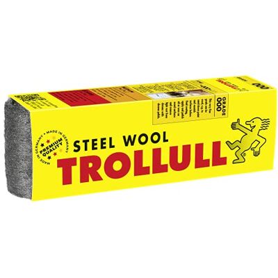 Trollull Stahlwolle 000 Fein – 200 g Rolle – Polierwolle zum Reinigen, Polieren & Feinschleifen – für Holz, Aluminium, Glas, Spiegel & Kunststoffoberflächen Trollull Stahlwolle 000 Fein – 200 g Rolle – Polierwolle zum Reinigen, Polieren & Feinschleifen – für Holz, Aluminium, Glas, Spiegel & Kunststoffoberflächen