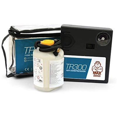 MAXTOOLS TR300, Automatisches Reifenreparaturset für SUVs und Geländewagen, repariert alle Reifenpannen, inkl. leistungsstarkem 12-Volt-Luftkompressor MAXTOOLS TR300, Automatisches Reifenreparaturset für SUVs und Geländewagen, repariert alle Reifenpannen, inkl. leistungsstarkem 12-Volt-Luftkompressor