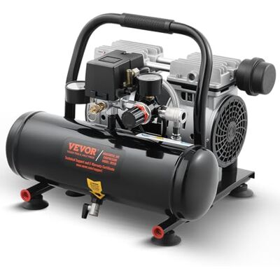 VEVOR Luftkompressor, 4L Kessel, ölfreier Druckluftkompressor 635W, 1,5CFM, max. 120PSI Druck, 68dB ultraleiser Kompressor, Flüsterkompressor für Autoreparatur, Reifenbefüllung, Spritzlackierung VEVOR Luftkompressor, 4L Kessel, ölfreier Druckluftkompressor 635W, 1,5CFM, max. 120PSI Druck, 68dB ultraleiser Kompressor, Flüsterkompressor für Autoreparatur, Reifenbefüllung, Spritzlackierung