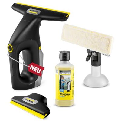 Kärcher Akku-Fenstersauger WV 3 Comfort Precision+ Black, Akkulaufzeit: 35 min., XXL-Schmutzwassertank: 200 ml, 2 Absaugdüsen,verstellbare Sprühflasche mit Mikrofaser-Wischbezug Kärcher Akku-Fenstersauger WV 3 Comfort Precision+ Black, Akkulaufzeit: 35 min., XXL-Schmutzwassertank: 200 ml, 2 Absaugdüsen,verstellbare Sprühflasche mit Mikrofaser-Wischbezug