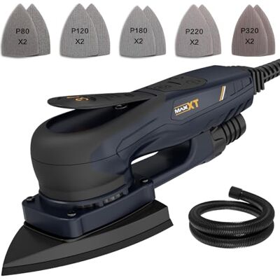 MAXXT Profi Bürstenloser 3mm Dreieck-Schleifer 350W Starker EC Motor, Geschwindigkeitsregulierung, Lieferung Mit 10 Premium Schleifpapieren Für Präzisionsschleifen Von Holz MAXXT Profi Bürstenloser 3mm Dreieck-Schleifer 350W Starker EC Motor, Geschwindigkeitsregulierung, Lieferung Mit 10 Premium Schleifpapieren Für Präzisionsschleifen Von Holz