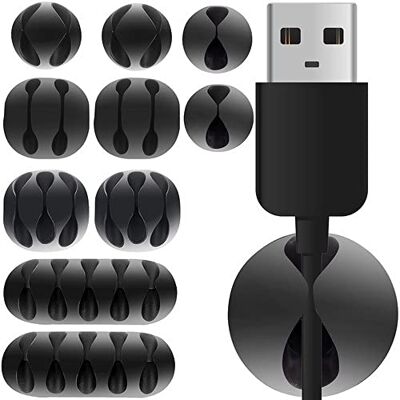 PARENCE Set mit 10 Kabel-Organizern mit selbstklebenden Clips Schluss mit Kabelsalat PARENCE Set mit 10 Kabel-Organizern mit selbstklebenden Clips Schluss mit Kabelsalat