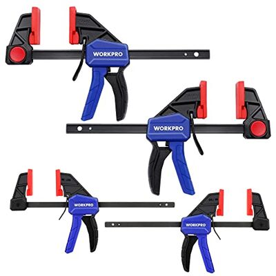 WORKPRO Einhandzwingen Set 4 Stück, Schraubzwingen Spanner 120mm/150mm WORKPRO Einhandzwingen Set 4 Stück, Schraubzwingen Spanner 120mm/150mm