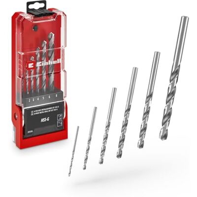 Einhell Accessories Original Einhell 6-tlg. HSS-G Metallbohrer-Set (HSS 4241 Stahl, hochglanzpoliert, 135°-Split-Point-Spitze, gefräste Typ N Spirale, Rundschaft inkl. Aufbewahrungskassette) Einhell Accessories Original Einhell 6-tlg. HSS-G Metallbohrer-Set (HSS 4241 Stahl, hochglanzpoliert, 135°-Split-Point-Spitze, gefräste Typ N Spirale, Rundschaft inkl. Aufbewahrungskassette)