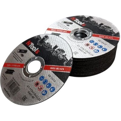 NTools SDC Trennscheiben 115 x 1,0 x 22,23 mm, 25 Stück Dünne und langlebige Trennscheiben zum Schneiden von Metall, Stahl und Edelstahl (Inox), passend für Winkelschleifer NTools SDC Trennscheiben 115 x 1,0 x 22,23 mm, 25 Stück Dünne und langlebige Trennscheiben zum Schneiden von Metall, Stahl und Edelstahl (Inox), passend für Winkelschleifer