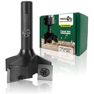 Fraiser Tornado Planfräser Holz mit Schnittdurchmesser 35 mm und 8 mm Schaft, 3 austauschbaren HM-Wendeplatten Flächenfräser, Kantenfräser und Nutfräser für CNC und Oberfräse Fraiser Tornado Planfräser Holz mit Schnittdurchmesser 35 mm und 8 mm Schaft, 3 austauschbaren HM-Wendeplatten Flächenfräser, Kantenfräser und Nutfräser für CNC und Oberfräse