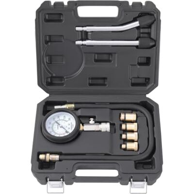 TECPO Kompressionsprüfer Set 8-tlg 0-20 Bar 300 psi, für Benzinmotoren, inkl. Adapter M10, M12, M14, M18, Druckablassventil, 490 mm Schlauch, Manometer Ø 65 mm, +/- 3% Genauigkeit, Prüfer, Tester TECPO Kompressionsprüfer Set 8-tlg 0-20 Bar 300 psi, für Benzinmotoren, inkl. Adapter M10, M12, M14, M18, Druckablassventil, 490 mm Schlauch, Manometer Ø 65 mm, +/- 3% Genauigkeit, Prüfer, Tester