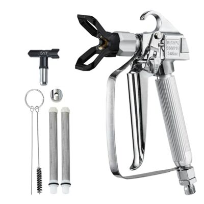 VEVOR Airless-Farbspritzpistole 3600 psi Hochdruck-Airless-Farbspritzpistole mit 517-Düse, Drehgelenk-Airless-Spritzpistolen-Set mit Filtern, Reinigungsnadel und Bürste, für Airless-Spritzmaschine VEVOR Airless-Farbspritzpistole 3600 psi Hochdruck-Airless-Farbspritzpistole mit 517-Düse, Drehgelenk-Airless-Spritzpistolen-Set mit Filtern, Reinigungsnadel und Bürste, für Airless-Spritzmaschine
