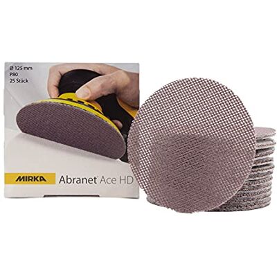 Mirka Abranet Ace HD Netz Schleifscheiben Ø 125mm Klett/Korn P80 / 25 Stk / AH23202580 / Für 125mm Exzenter und Schleifmaschinen/zum Schleifen von harten Oberflächen, Holz, Spachtel, Lack, Metall Mirka Abranet Ace HD Netz Schleifscheiben Ø 125mm Klett/Korn P80 / 25 Stk / AH23202580 / Für 125mm Exzenter und Schleifmaschinen/zum Schleifen von harten Oberflächen, Holz, Spachtel, Lack, Metall