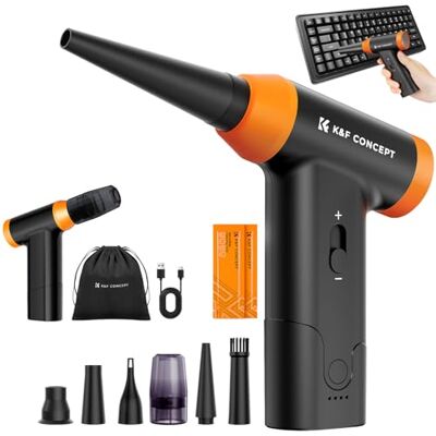 K&F CONCEPT BS200 2 in 1 Elektrische Staubgebläse & Staubsauger 150000 U/min, mit Unendliche Gangschaltung, 5000mAh Akku,Super Power Druckluft Compressed Air Duster für Tastatur, Kamera, Auto, PC K&F CONCEPT BS200 2 in 1 Elektrische Staubgebläse & Staubsauger 150000 U/min, mit Unendliche Gangschaltung, 5000mAh Akku,Super Power Druckluft Compressed Air Duster für Tastatur, Kamera, Auto, PC