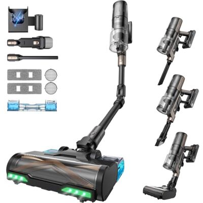 Proscenic P20+ Staubsauger mit Wischfunktion, 70 KPa 70 Mins 680W Akku Staubsauger Kabellos mit Selbststehend Wandladestation Anti-Tangle 6 Schichten Filter 1,5L, für Teppiche Haustierhaare Proscenic P20+ Staubsauger mit Wischfunktion, 70 KPa 70 Mins 680W Akku Staubsauger Kabellos mit Selbststehend Wandladestation Anti-Tangle 6 Schichten Filter 1,5L, für Teppiche Haustierhaare