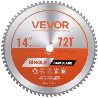 VEVOR Kreissägeblatt (355 mm φ & 72 scharfe Zähne & 2,4 mm Dicke) ideal für Stahl Aluminium, kompatibel mit Kreissäge, Sägeblatt aus legiertem Stahl mit geräuschreduzierenden Wärmeabzügen 1 Stk. VEVOR Kreissägeblatt (355 mm φ & 72 scharfe Zähne & 2,4 mm Dicke) ideal für Stahl Aluminium, kompatibel mit Kreissäge, Sägeblatt aus legiertem Stahl mit geräuschreduzierenden Wärmeabzügen 1 Stk.