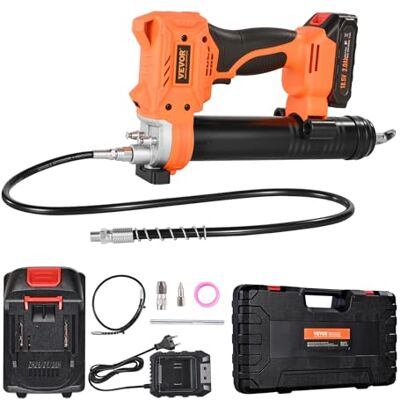 VEVOR Akku-Fettpresse, 55 Mpa, Einhandfettpresse mit 2,0 Ah Akku & LED-Licht, 90 cm Schlauch & Tragetasche, Auslöser, Kompatibel mit 18V Makita-Akkus, Schmieren von Fahrzeugen oder Maschinen VEVOR Akku-Fettpresse, 55 Mpa, Einhandfettpresse mit 2,0 Ah Akku & LED-Licht, 90 cm Schlauch & Tragetasche, Auslöser, Kompatibel mit 18V Makita-Akkus, Schmieren von Fahrzeugen oder Maschinen