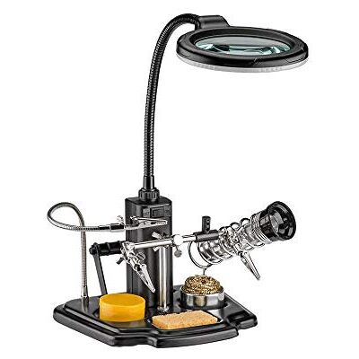 goobay Löthilfe Dritte Hand, mit LED Lupenleuchte & 3 Krokodilklemmen, Lötstation Zubehör inkl. Lötkolbenhalter, für Platinen & Modellbau 45241 goobay Löthilfe Dritte Hand, mit LED Lupenleuchte & 3 Krokodilklemmen, Lötstation Zubehör inkl. Lötkolbenhalter, für Platinen & Modellbau 45241