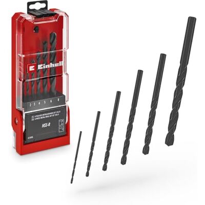 Einhell Accessories Original Einhell 6-tlg. HSS-R Metallbohrer-Set (HSS 4241 Stahl, schwarz brüniert, 135°-Bohrspitze, rollgewalzte Typ N Spirale, Rundschaft inkl. Aufbewahrungskassette) Einhell Accessories Original Einhell 6-tlg. HSS-R Metallbohrer-Set (HSS 4241 Stahl, schwarz brüniert, 135°-Bohrspitze, rollgewalzte Typ N Spirale, Rundschaft inkl. Aufbewahrungskassette)