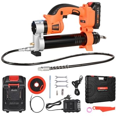 VEVOR Akku-Fettpresse, 55 MPa, Einhandfettpresse mit 2,0 Ah Akku & LED-Licht, 76,2 cm Schlauch & Tragetasche, Auslöser, Kompatibel mit 18V Makita-Akkus, Schmieren von Fahrzeugen oder Maschinen VEVOR Akku-Fettpresse, 55 MPa, Einhandfettpresse mit 2,0 Ah Akku & LED-Licht, 76,2 cm Schlauch & Tragetasche, Auslöser, Kompatibel mit 18V Makita-Akkus, Schmieren von Fahrzeugen oder Maschinen