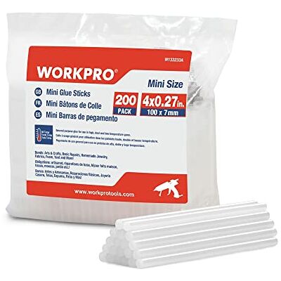 WORKPRO Mini Klebesticks 200 Stück, 7 x 100 mm transparente Heißklebestifte Set 760g für gängige Hießklebepistole, Heißklebe-Patronen für Heimwerken Reparieren Dekorieren WORKPRO Mini Klebesticks 200 Stück, 7 x 100 mm transparente Heißklebestifte Set 760g für gängige Hießklebepistole, Heißklebe-Patronen für Heimwerken Reparieren Dekorieren
