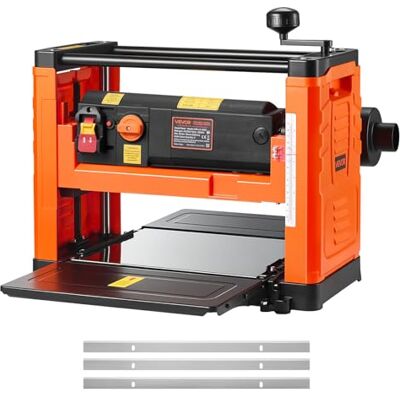 VEVOR Dickenhobel, 2 Gang, 330 mm breiter Arbeitstisch, Hobelmaschine, drei Klingen, 2000 W, 23500 U/min, Kunststoff-Seitenwand, Doppelrollen, Überrollschutz, Holzbearbeitung für Hart- & Weichholz VEVOR Dickenhobel, 2 Gang, 330 mm breiter Arbeitstisch, Hobelmaschine, drei Klingen, 2000 W, 23500 U/min, Kunststoff-Seitenwand, Doppelrollen, Überrollschutz, Holzbearbeitung für Hart- & Weichholz