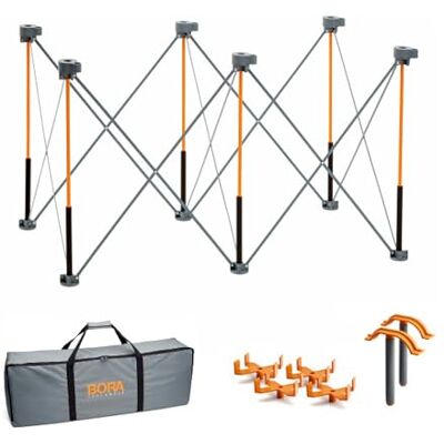 BORA Centipede CK6S Arbeitsständer und tragbarer Tisch Sägebockstütze mit zusammenklappbaren, faltbaren Stahlbeinen, orange/schwarz, 2 Ft x 4 Ft BORA Centipede CK6S Arbeitsständer und tragbarer Tisch Sägebockstütze mit zusammenklappbaren, faltbaren Stahlbeinen, orange/schwarz, 2 Ft x 4 Ft