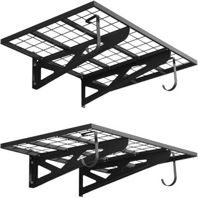 VEVOR 2er-Set Garagenregal 914x620x210 mm Werkzeugaufbewahrung 113 kg pro Schicht Werkzeughalter mit Haken 914x620 mm Regalfläche Aufbewahrungsregale Metallregal Werkzeug Organizer Wandregale VEVOR 2er-Set Garagenregal 914x620x210 mm Werkzeugaufbewahrung 113 kg pro Schicht Werkzeughalter mit Haken 914x620 mm Regalfläche Aufbewahrungsregale Metallregal Werkzeug Organizer Wandregale