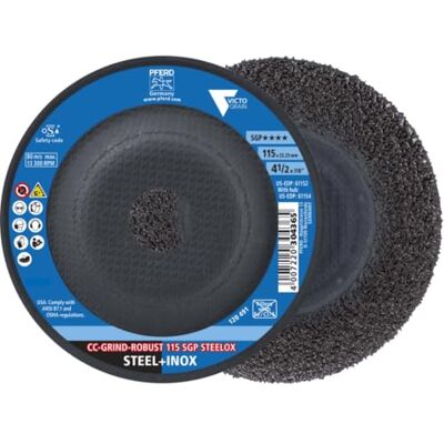 PFERD TOOLS CC-GRIND ROBUST Schleifscheibe 2 Stück 115 x 22,23 mm, SGP STEELOX, 64198116 für Stahl und Edelstahl PFERD TOOLS CC-GRIND ROBUST Schleifscheibe 2 Stück 115 x 22,23 mm, SGP STEELOX, 64198116 für Stahl und Edelstahl