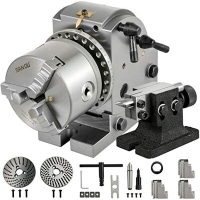 VEVOR Teilungskopf 4Zoll/100mm Indexierkopf Teilungskopf Teilungskopf Für Rotating Board Fräsmaschine BS-0, Silber VEVOR Teilungskopf 4Zoll/100mm Indexierkopf Teilungskopf Teilungskopf Für Rotating Board Fräsmaschine BS-0, Silber