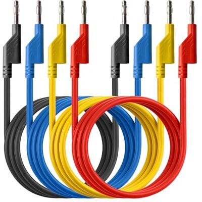 PeakTech 7048-4 Stück Messleitungen Set, 75cm, Multimeter Test Kabel, Laborleitungen, Messkabel mit 4mm Bananenstecker, Stapelbar, in 4 Farben PeakTech 7048-4 Stück Messleitungen Set, 75cm, Multimeter Test Kabel, Laborleitungen, Messkabel mit 4mm Bananenstecker, Stapelbar, in 4 Farben