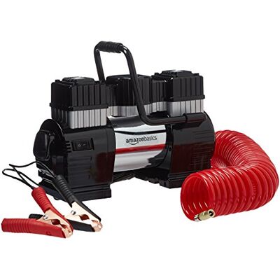 Amazon Basics Luftkompressor mit Tragetasche und 2 Batterieklemmen, Digital, 12 Volts, Schwarz/Rot Amazon Basics Luftkompressor mit Tragetasche und 2 Batterieklemmen, Digital, 12 Volts, Schwarz/Rot
