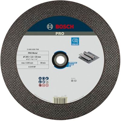 Bosch 1x PRO Metal Longlife Trennscheibe für Benzinsägen und 20‑mm-Bohrung (für Stahl, Ø 305 mm, Professional Zubehör Benzinsäge) Bosch 1x PRO Metal Longlife Trennscheibe für Benzinsägen und 20‑mm-Bohrung (für Stahl, Ø 305 mm, Professional Zubehör Benzinsäge)