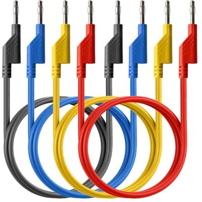 PeakTech P 7046, 4 Stück Messleitungen Set, 25cm, Multimeter Test Kabel, Laborleitungen, Messkabel mit 4mm Bananenstecker, Stapelbar, in 4 Farben, 0,25m Länge PeakTech P 7046, 4 Stück Messleitungen Set, 25cm, Multimeter Test Kabel, Laborleitungen, Messkabel mit 4mm Bananenstecker, Stapelbar, in 4 Farben, 0,25m Länge