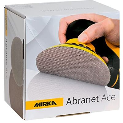 Mirka Abranet Ace Netz Schleifscheiben Ø 150mm Klett/Korn P120 / 50 Stk/Für alle 150mm Exzenterschleifer und Schleifmaschinen/Teilkeramisch/zum Schleifen von harten Oberflächen, Holz, Metall Mirka Abranet Ace Netz Schleifscheiben Ø 150mm Klett/Korn P120 / 50 Stk/Für alle 150mm Exzenterschleifer und Schleifmaschinen/Teilkeramisch/zum Schleifen von harten Oberflächen, Holz, Metall