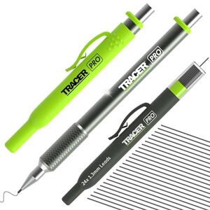 Tracer Pro Series Druckbleistift 1,3 mm – Präzisionsstift aus Aluminium mit 24 Ersatzminen & Holster für die Baustelle Tracer Pro Series Druckbleistift 1,3 mm – Präzisionsstift aus Aluminium mit 24 Ersatzminen & Holster für die Baustelle