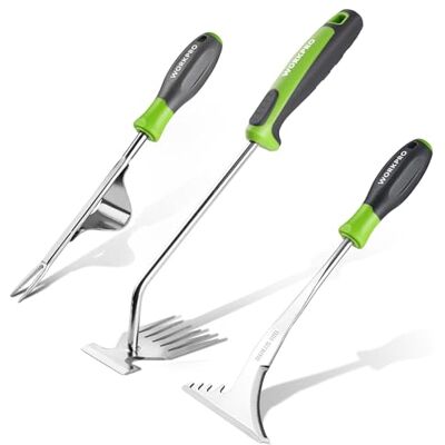 WORKPRO Unkrautstecher Set 3tlg – Gartenwerkzeug Set mit ergonomischem Kunststoffgriff – Unkrautentferner, Fugenkratzer & Handgrubber – robustes Edelstahl Gartengerät für Garten, Beet & Rasen WORKPRO Unkrautstecher Set 3tlg – Gartenwerkzeug Set mit ergonomischem Kunststoffgriff – Unkrautentferner, Fugenkratzer & Handgrubber – robustes Edelstahl Gartengerät für Garten, Beet & Rasen