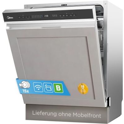 Midea Spülmaschine Teilintegriert 60 cm Einbau Geschirrspüler EEK B 15 Maßgedecke, 42dB Leise, Ion Dishfresh, HygieneCare+, AutoOpen Trocknung, Startzeitvorwahl, WLAN App-Steuerung, 9 Programme Midea Spülmaschine Teilintegriert 60 cm Einbau Geschirrspüler EEK B 15 Maßgedecke, 42dB Leise, Ion Dishfresh, HygieneCare+, AutoOpen Trocknung, Startzeitvorwahl, WLAN App-Steuerung, 9 Programme