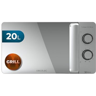 Cecotec Mikrowelle ProClean 3160 Mirror, 20 L, 700 W, Grill 800-W-Grill, Ready2Clean, 3DWave, 6 Leistungsstufen, 3 Kombimodi, Auftauen, 30-Min.-Timer und Endsignal Cecotec Mikrowelle ProClean 3160 Mirror, 20 L, 700 W, Grill 800-W-Grill, Ready2Clean, 3DWave, 6 Leistungsstufen, 3 Kombimodi, Auftauen, 30-Min.-Timer und Endsignal