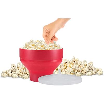 BEPER C106CAS002 Popcorn Maker Mikrowelle mit Klappschüssel und Deckel Popcorn Schüssel, Rot BEPER C106CAS002 Popcorn Maker Mikrowelle mit Klappschüssel und Deckel Popcorn Schüssel, Rot