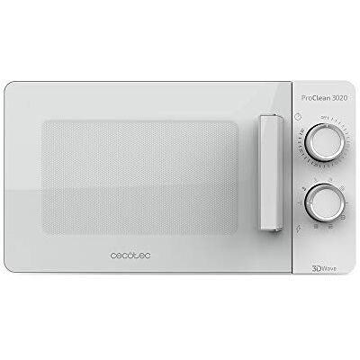 Cecotec Mikrowelle mit Grill ProClean 3020, 20L Kapazität Ready2Clean Beschichtung, 700 Watt Leistung, 6 Funktionsstufen, 30 Minuten Timer, Auftauhmodus, Weiß Cecotec Mikrowelle mit Grill ProClean 3020, 20L Kapazität Ready2Clean Beschichtung, 700 Watt Leistung, 6 Funktionsstufen, 30 Minuten Timer, Auftauhmodus, Weiß